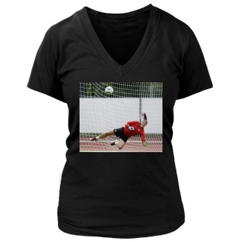 Hope Solo Women's Deep V-Neck TShirt