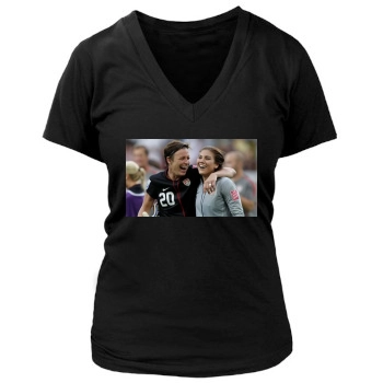 Hope Solo Women's Deep V-Neck TShirt