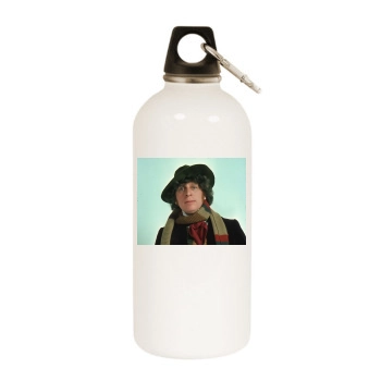 Tom Baker White Water Bottle With Carabiner