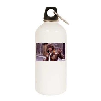 Tom Baker White Water Bottle With Carabiner