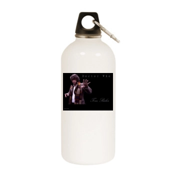 Tom Baker White Water Bottle With Carabiner