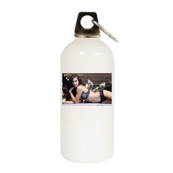 Adriana Lima White Water Bottle With Carabiner