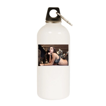 Adriana Lima White Water Bottle With Carabiner