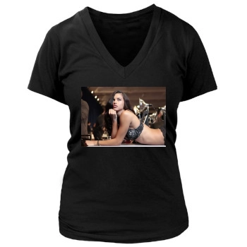 Adriana Lima Women's Deep V-Neck TShirt