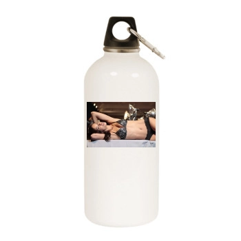 Adriana Lima White Water Bottle With Carabiner