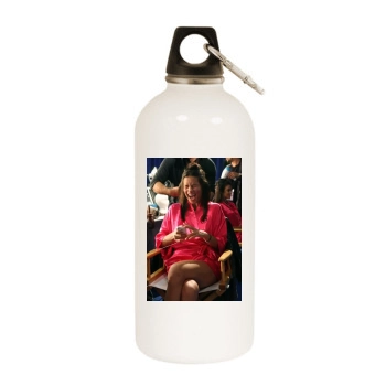 Adriana Lima White Water Bottle With Carabiner