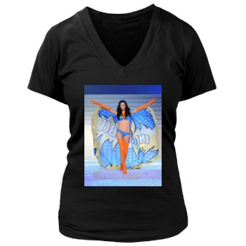 Adriana Lima Women's Deep V-Neck TShirt