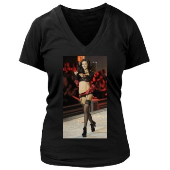 Adriana Lima Women's Deep V-Neck TShirt