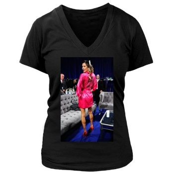 Alessandra Ambrosio Women's Deep V-Neck TShirt