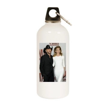 Faith Hill White Water Bottle With Carabiner