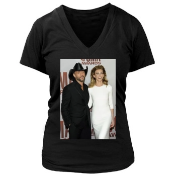 Faith Hill Women's Deep V-Neck TShirt