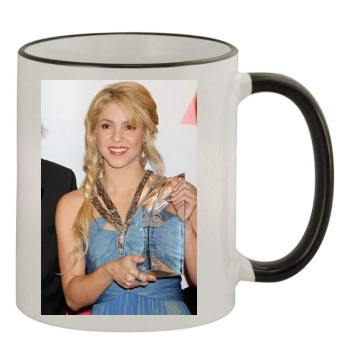 Shakira 11oz Colored Rim & Handle Mug