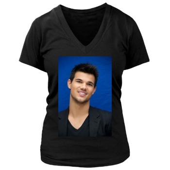 Taylor Lautner Women's Deep V-Neck TShirt