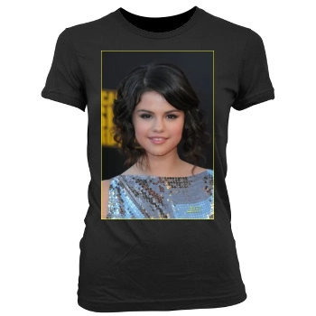 Selena Gomez Women's Junior Cut Crewneck T-Shirt