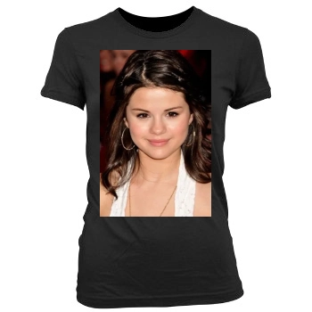 Selena Gomez Women's Junior Cut Crewneck T-Shirt