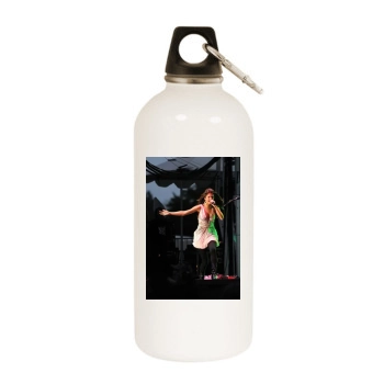 Selena Gomez White Water Bottle With Carabiner