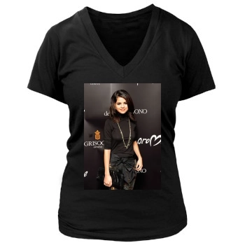 Selena Gomez Women's Deep V-Neck TShirt