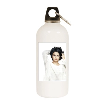 Selena Gomez White Water Bottle With Carabiner