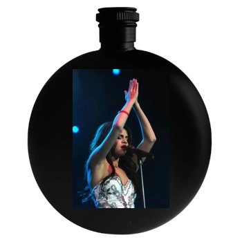 Selena Gomez Round Flask