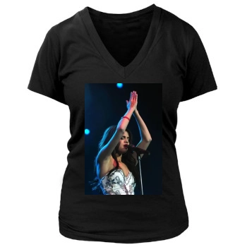 Selena Gomez Women's Deep V-Neck TShirt