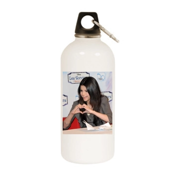 Selena Gomez White Water Bottle With Carabiner