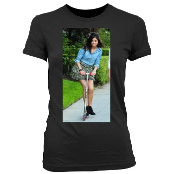 Selena Gomez Women's Junior Cut Crewneck T-Shirt