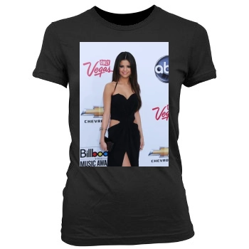 Selena Gomez Women's Junior Cut Crewneck T-Shirt