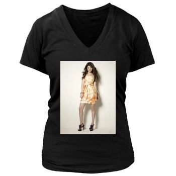 Selena Gomez Women's Deep V-Neck TShirt