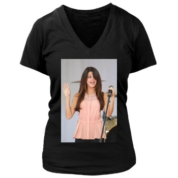 Selena Gomez Women's Deep V-Neck TShirt