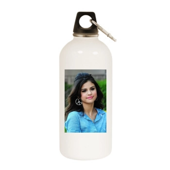 Selena Gomez White Water Bottle With Carabiner