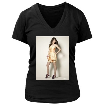 Selena Gomez Women's Deep V-Neck TShirt