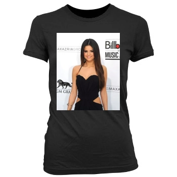 Selena Gomez Women's Junior Cut Crewneck T-Shirt