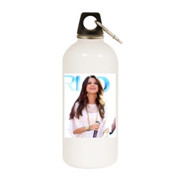 Selena Gomez White Water Bottle With Carabiner