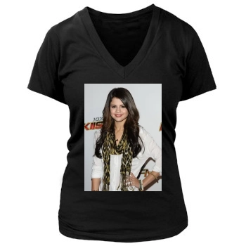 Selena Gomez Women's Deep V-Neck TShirt