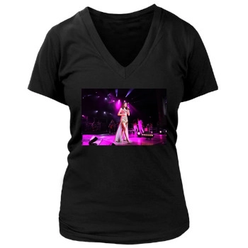 Selena Gomez Women's Deep V-Neck TShirt