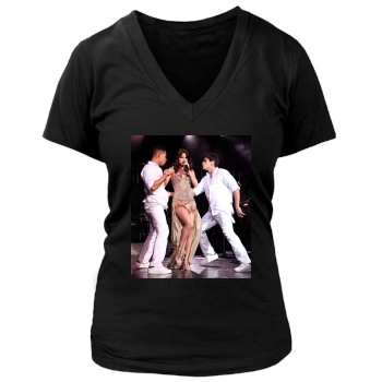 Selena Gomez Women's Deep V-Neck TShirt