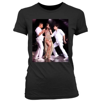 Selena Gomez Women's Junior Cut Crewneck T-Shirt