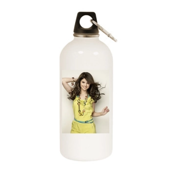 Selena Gomez White Water Bottle With Carabiner