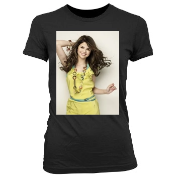 Selena Gomez Women's Junior Cut Crewneck T-Shirt