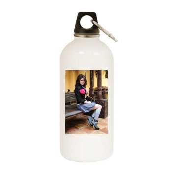 Selena Gomez White Water Bottle With Carabiner