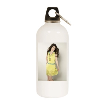 Selena Gomez White Water Bottle With Carabiner