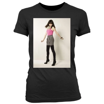 Selena Gomez Women's Junior Cut Crewneck T-Shirt