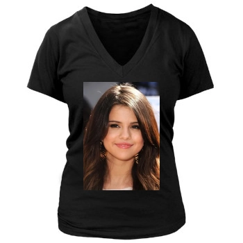 Selena Gomez Women's Deep V-Neck TShirt