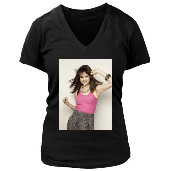 Selena Gomez Women's Deep V-Neck TShirt