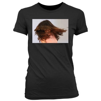 Selena Gomez Women's Junior Cut Crewneck T-Shirt