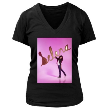 Selena Gomez Women's Deep V-Neck TShirt