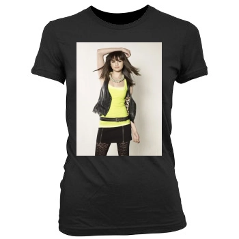 Selena Gomez Women's Junior Cut Crewneck T-Shirt