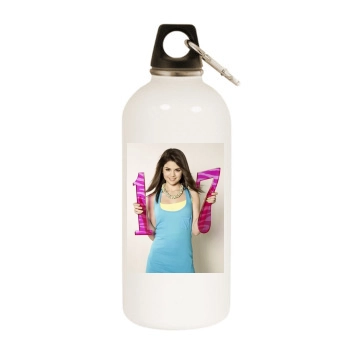 Selena Gomez White Water Bottle With Carabiner