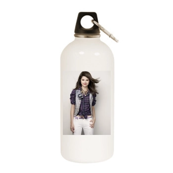 Selena Gomez White Water Bottle With Carabiner