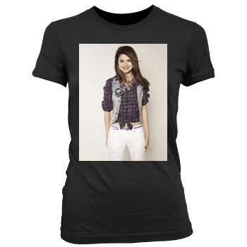 Selena Gomez Women's Junior Cut Crewneck T-Shirt